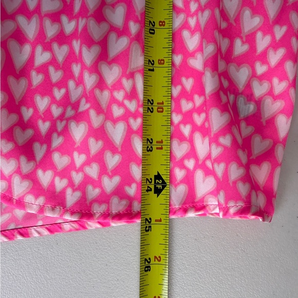 💕Crown & Ivy Pink Hearts Print Boho Tassel V-Neck Blouse Large EUC Lightweight🩷 - Picture 6 of 12